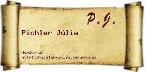 Pichler Júlia névjegykártya
